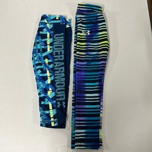 😍 2 pair Girls Under Armour athletic pants size 5